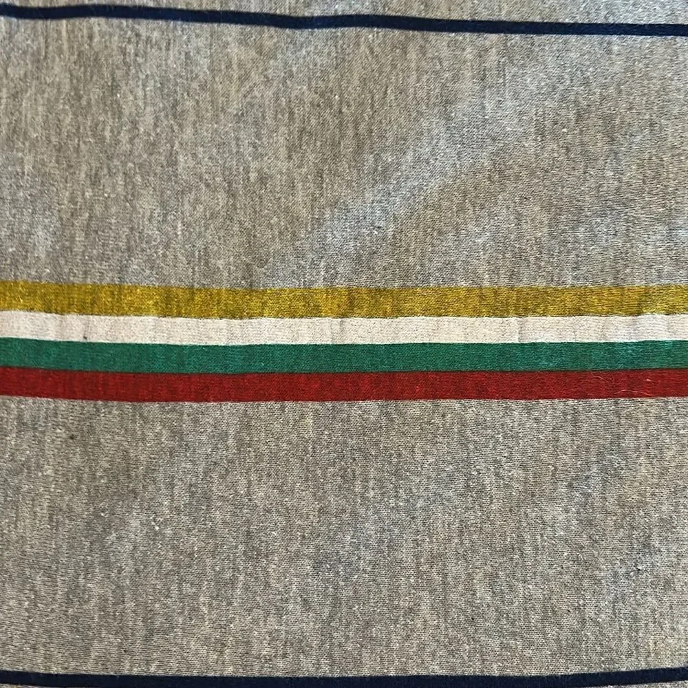 Pottery Barn Teen Kids Retro Sport Stripe Jersey Duvet Cover Gray Twin